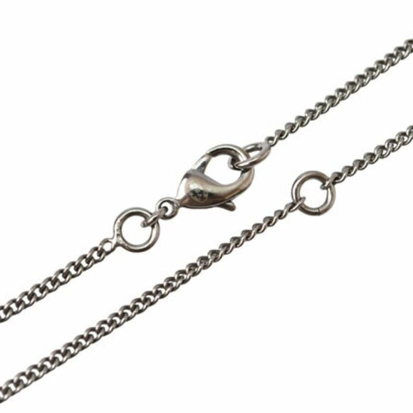 CHANEL Authentic Black Pearl Logo Necklace